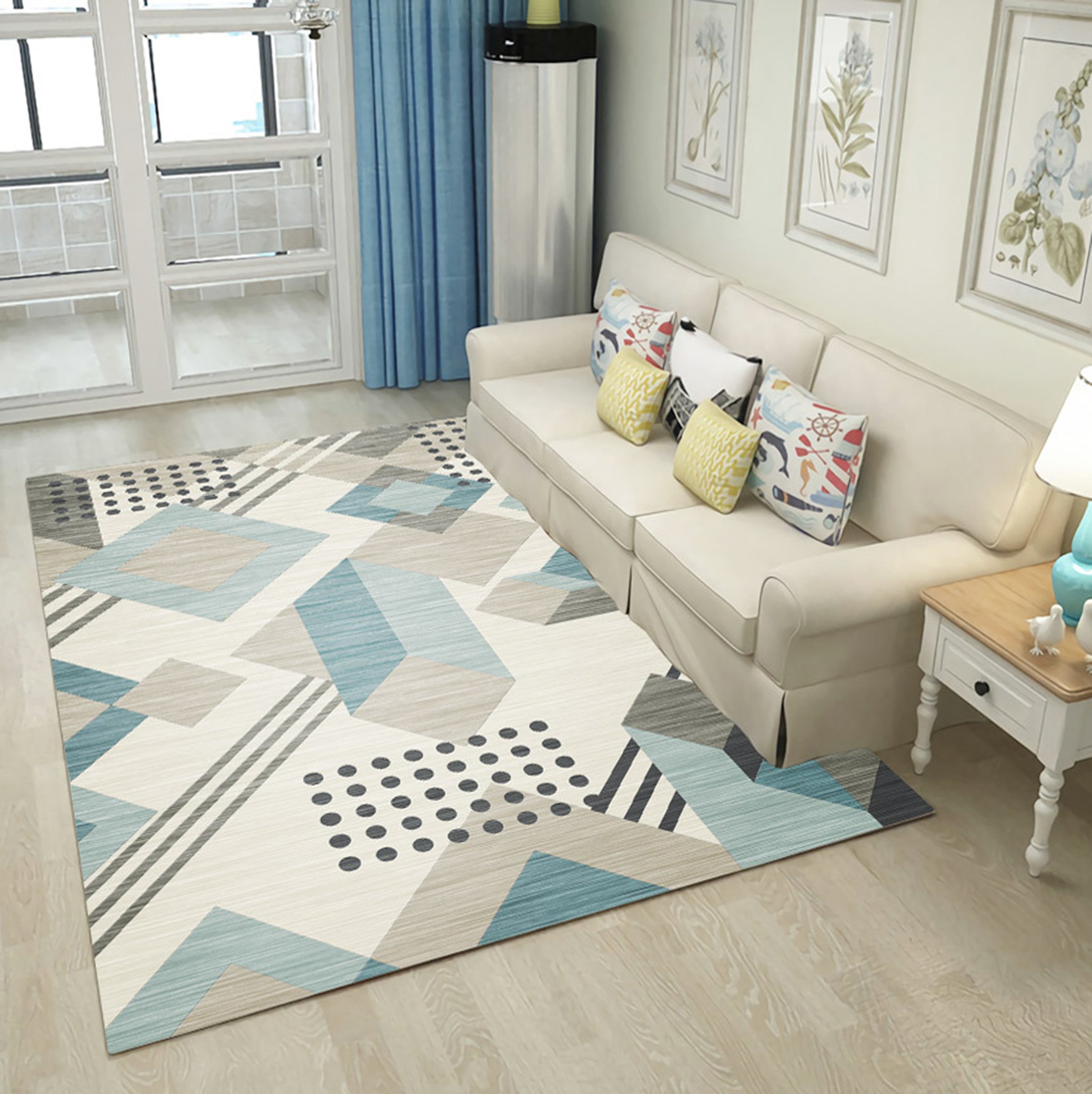 3D Color Geometry WG303 Non Slip Rug Mat Mat AJ Creativity Home 