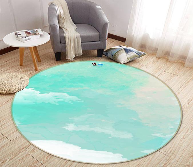 3D Gouache Cloud 182 Round Non Slip Rug Mat Mat AJ Creativity Home 