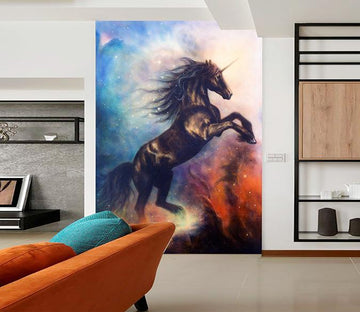 3D Star Black Unicorn 349 Wallpaper AJ Wallpaper 
