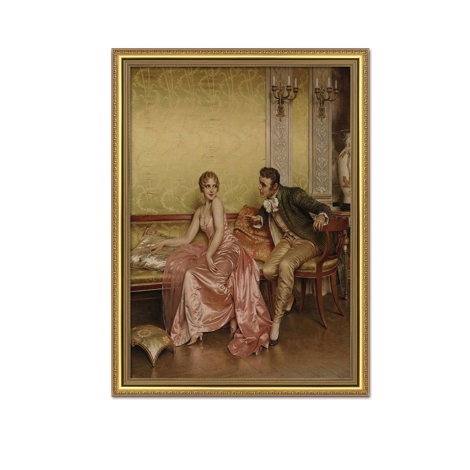 3D Sofa Chat 150 Fake Framed Print Painting Wallpaper AJ Creativity Home 