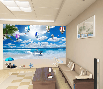 3D Beach Boat Drift Bottle 1305 Wallpaper AJ Wallpaper 2 