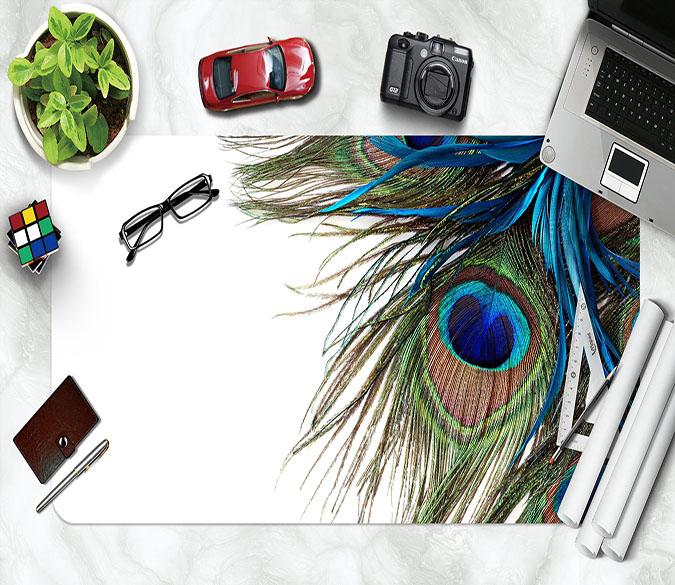 3D Peacock Feather 017 Desk Mat Mat AJ Creativity Home 