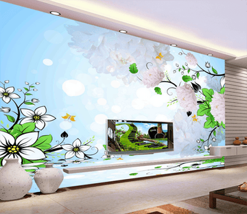 3D Big White Flower 351 Wallpaper AJ Wallpaper 