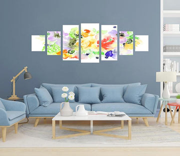 3D Colored Flowers 071 Unframed Print Wallpaper Wallpaper AJ Wallpaper 