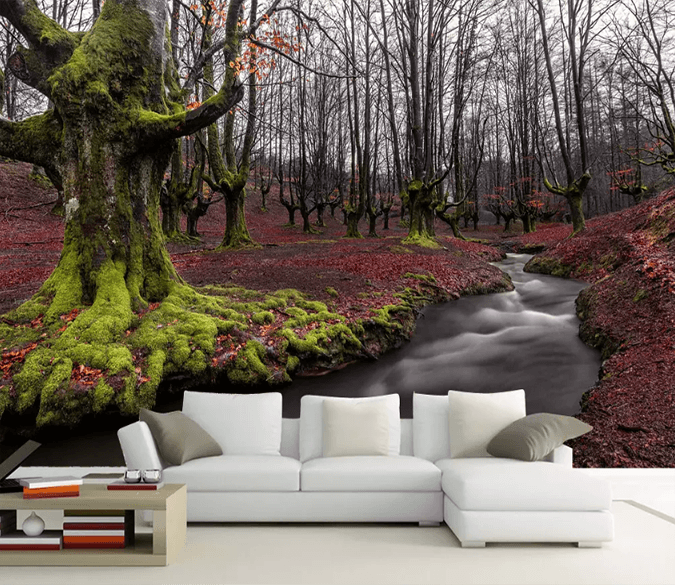 3D Red Leaf Tree 1063 Wallpaper AJ Wallpaper 2 