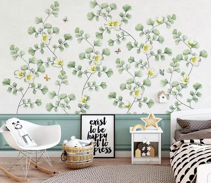 3D Leaf Flower Bird 297 Wallpaper AJ Wallpaper 