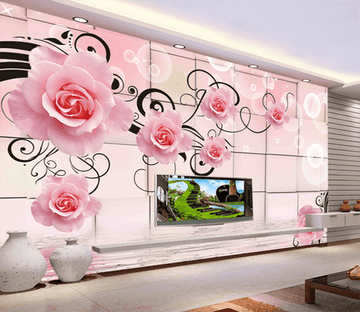 3D Bubble Flower 395 Wallpaper AJ Wallpaper 