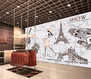 3D Graffiti Tower Woman 287 Wallpaper AJ Wallpaper 2 