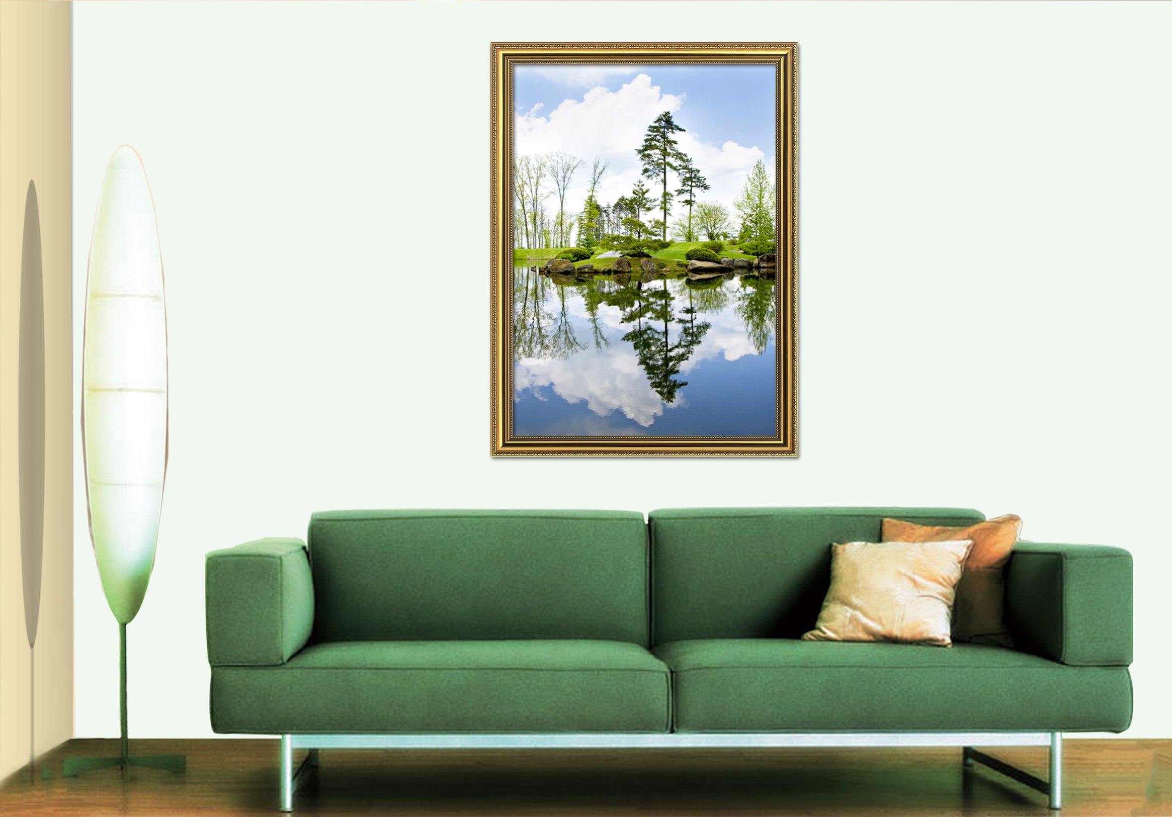 3D Lake Water 092 Fake Framed Print Painting Wallpaper AJ Creativity Home 
