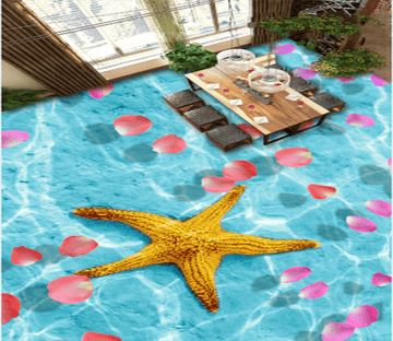 3D Yellow Starfish 063 Floor Mural Wallpaper AJ Wallpaper 2 