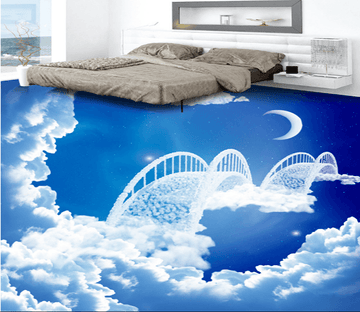 3D Cloud Bridge 117 Floor Mural Wallpaper AJ Wallpaper 2 