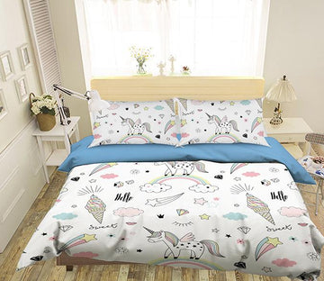 3D Rainbow Cartoon 058 Bed Pillowcases Quilt Wallpaper AJ Wallpaper 