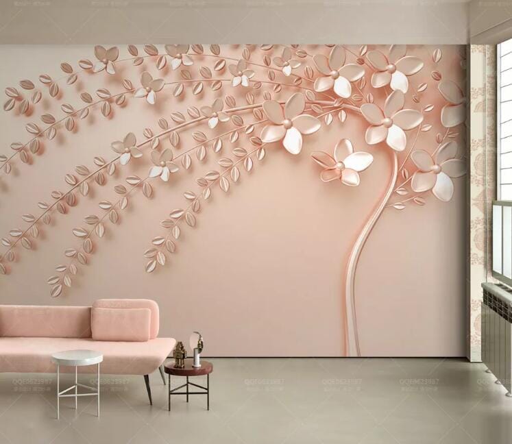 3D Pink Flowers WC112 Wall Murals Wallpaper AJ Wallpaper 2 