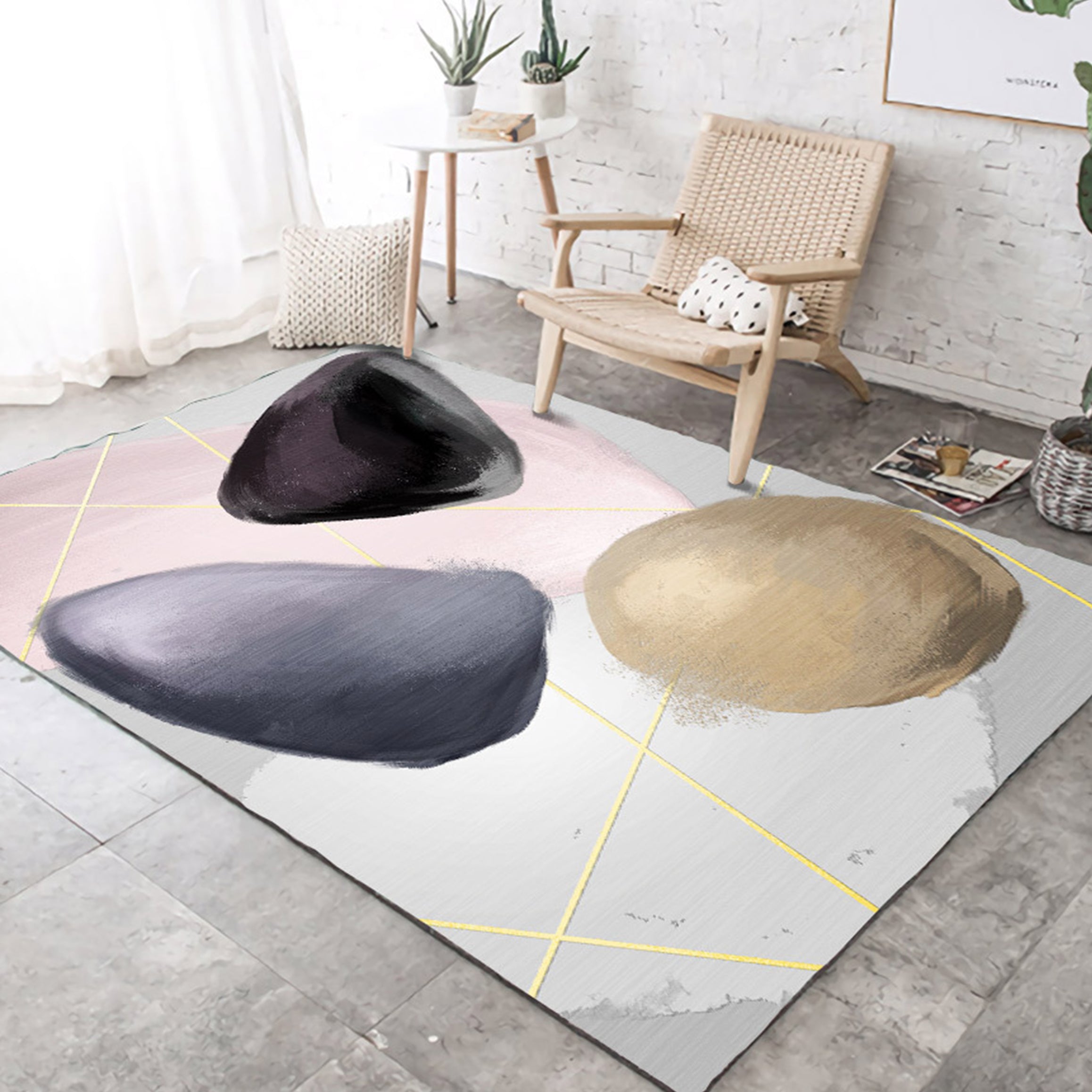 3D Colored Stone Pattern WG318 Non Slip Rug Mat Mat AJ Creativity Home 