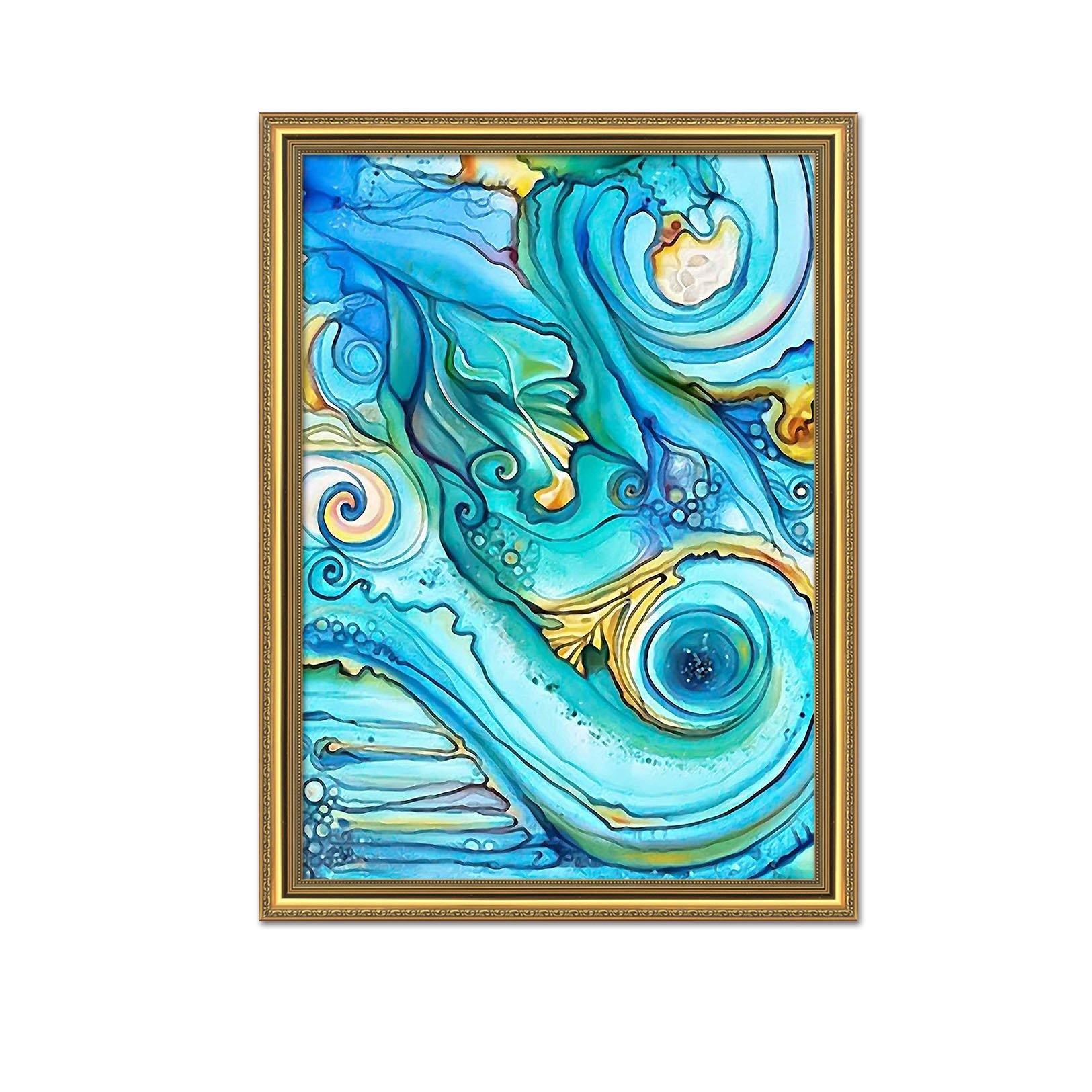 3D Blue Painting 085 Fake Framed Print Painting Wallpaper AJ Creativity Home 