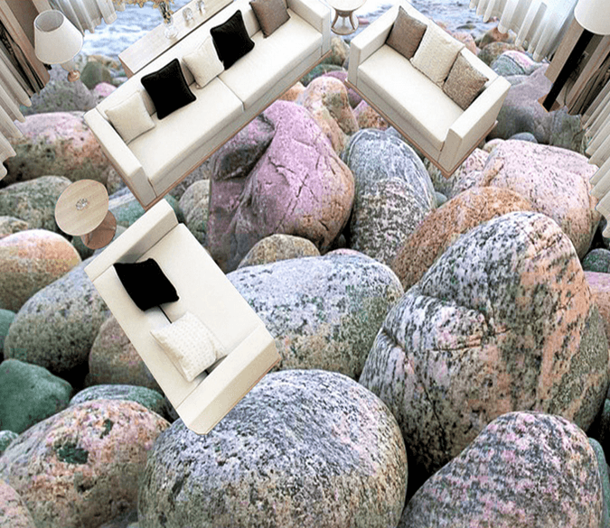 3D Spot Stone 145 Floor Mural Wallpaper AJ Wallpaper 2 