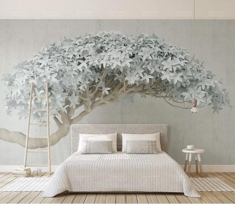 3D Blue Leaves WC217 Wall Murals Wallpaper AJ Wallpaper 2 