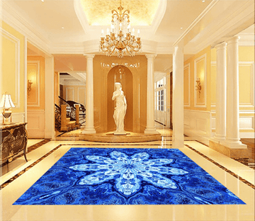 3D Blue Flower 186 Floor Mural Wallpaper AJ Wallpaper 2 