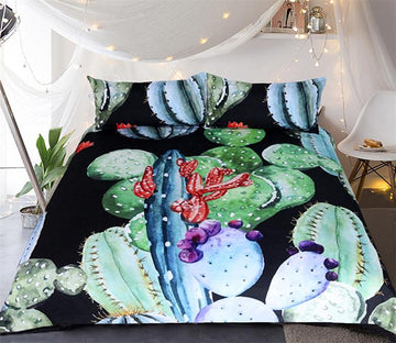 3D Black Cactus 148 Bed Pillowcases Quilt Wallpaper AJ Wallpaper 