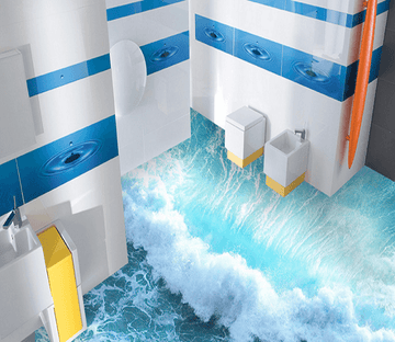 3D Waves 003 Floor Mural Wallpaper AJ Wallpaper 2 