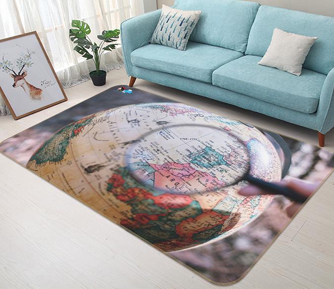 3D Globe Magnifier 210 Non Slip Rug Mat Mat AJ Creativity Home 