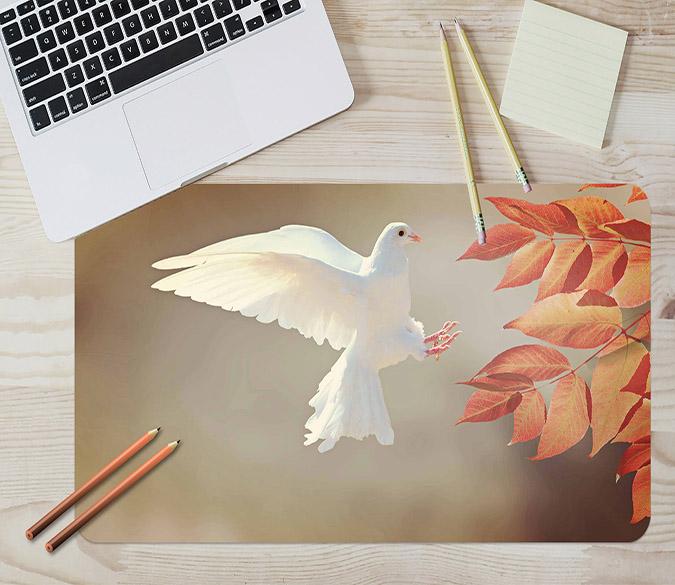 3D Leaves Dove 144 Desk Mat Mat AJ Creativity Home 
