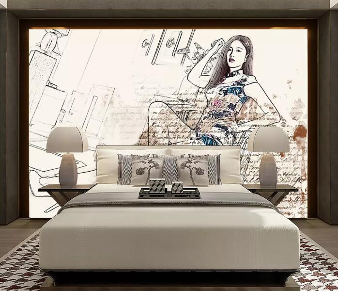 3D Fashion Lady 1324 Wall Murals Wallpaper AJ Wallpaper 2 