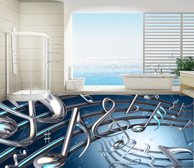 3D Note 120 Floor Mural Wallpaper AJ Wallpaper 2 