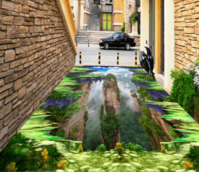 3D High Mountains 028 Floor Mural Wallpaper AJ Wallpaper 2 
