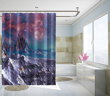 3D Mountain Peak Star 090 Shower Curtain 3D Shower Curtain AJ Creativity Home 