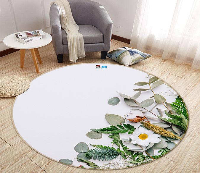 3D Chrysanthemum Place 121 Round Non Slip Rug Mat Mat AJ Creativity Home 