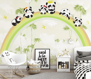 3D Rainbow Bamboo Panda 303 Wallpaper AJ Wallpaper 2 