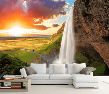 3D Sunset Waterfall 1056 Wallpaper AJ Wallpaper 2 