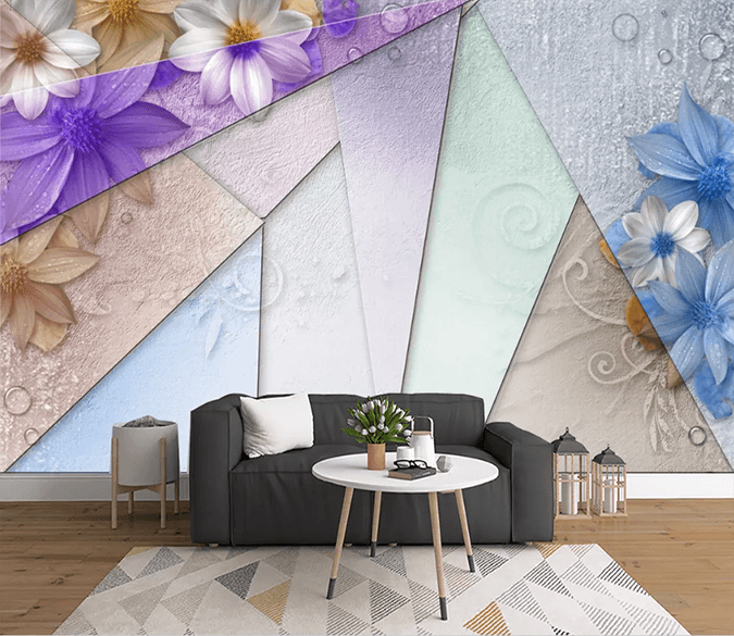 3D Triangle Flower 1505 Wallpaper AJ Wallpaper 2 