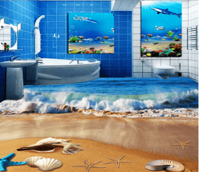 3D Waves 372 Floor Mural Wallpaper AJ Wallpaper 2 