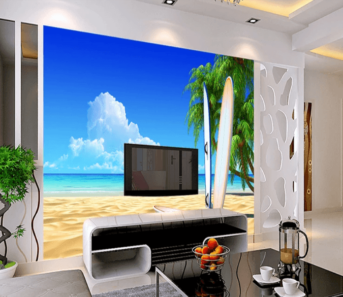 3D Beach Surfboard 734 Wallpaper AJ Wallpaper 2 