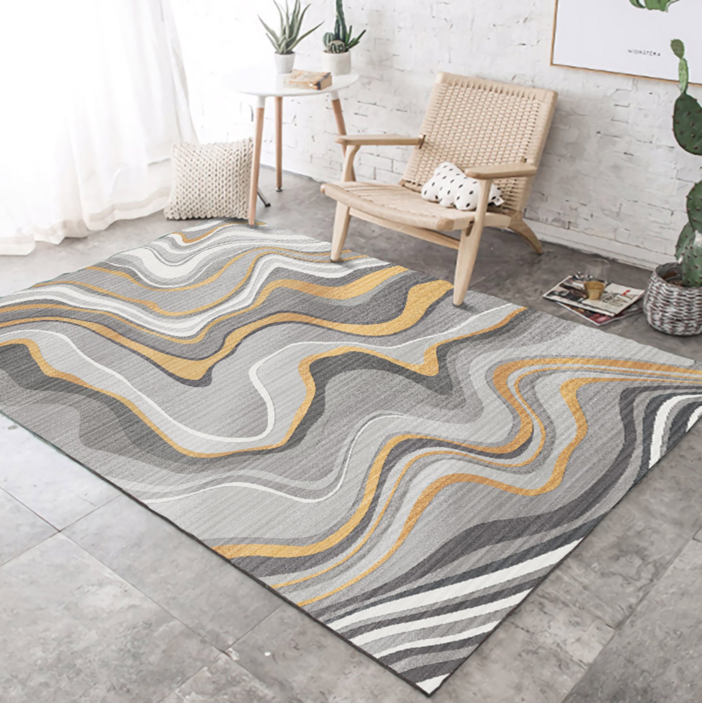 3D Color Wave WG410 Non Slip Rug Mat Mat AJ Creativity Home 