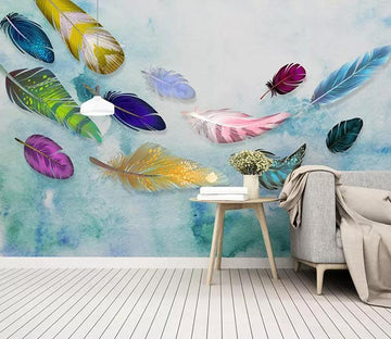 3D Colored Feather 355 Wallpaper AJ Wallpaper 