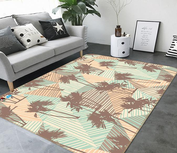 3D Coconut Tree Pattern 140 Non Slip Rug Mat Mat AJ Creativity Home 
