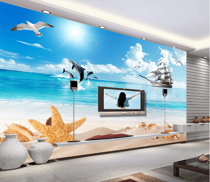 3D Beach Ship 491 Wallpaper AJ Wallpaper 