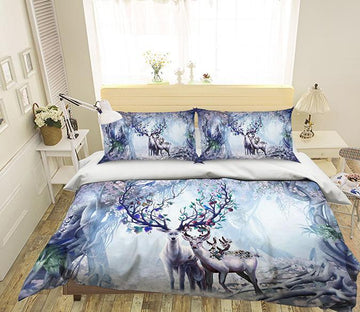 3D Forest Elk 121 Bed Pillowcases Quilt Wallpaper AJ Wallpaper 