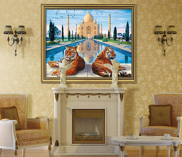 3D Leisure Tiger 055 Fake Framed Print Painting Wallpaper AJ Creativity Home 