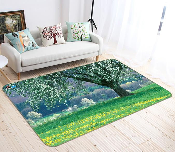 3D Flower Field Tree 692 Non Slip Rug Mat Mat AJ Creativity Home 