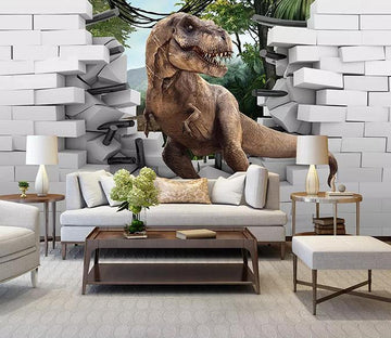 3D Tyrannosaurus Rex White Wall 256 Wallpaper AJ Wallpaper 