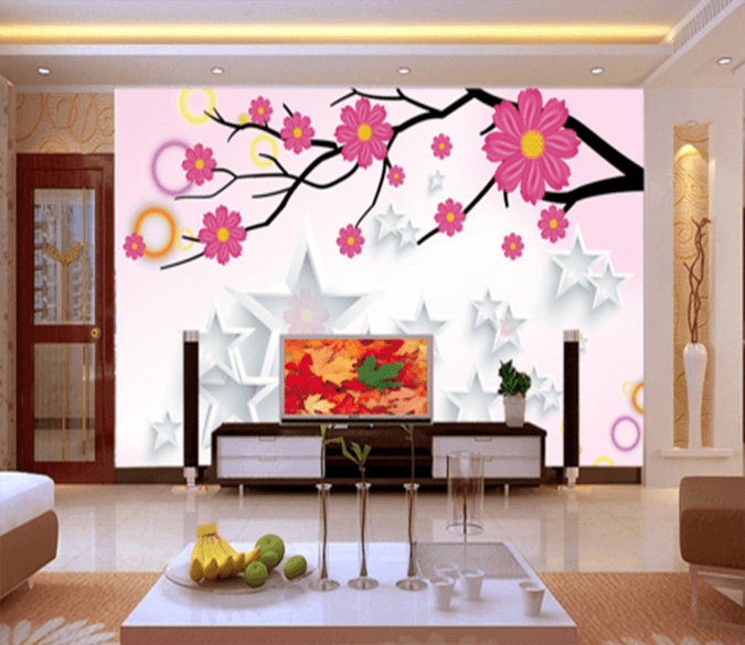 3D Pentagram Flower 107 Wallpaper AJ Wallpaper 