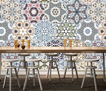 3D Hexagonal Color Pattern 346 Wallpaper AJ Wallpaper 2 