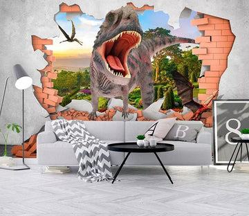 3D Wall Dinosaur Mountain 252 Wallpaper AJ Wallpaper 