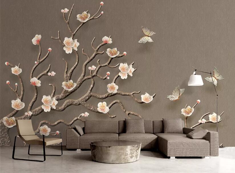 3D Branch Flower 1284 Wall Murals Wallpaper AJ Wallpaper 2 