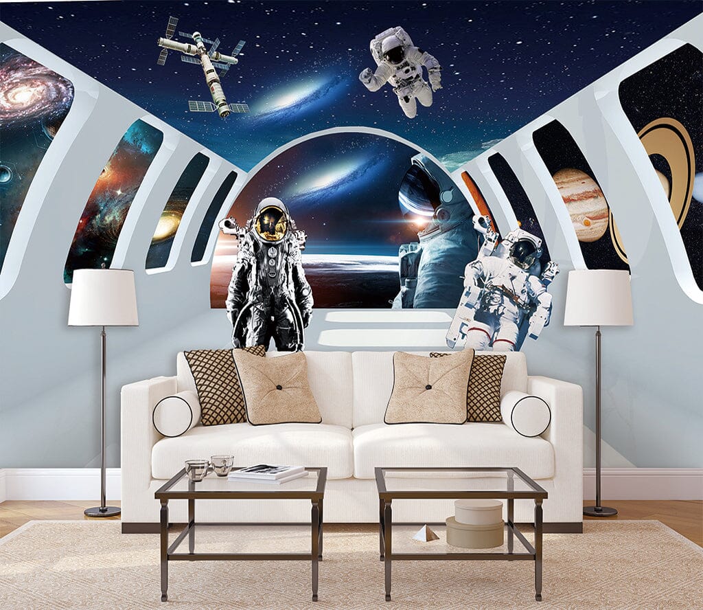 3D Space Astronaut WC068 Wall Murals Wallpaper AJ Wallpaper 2 