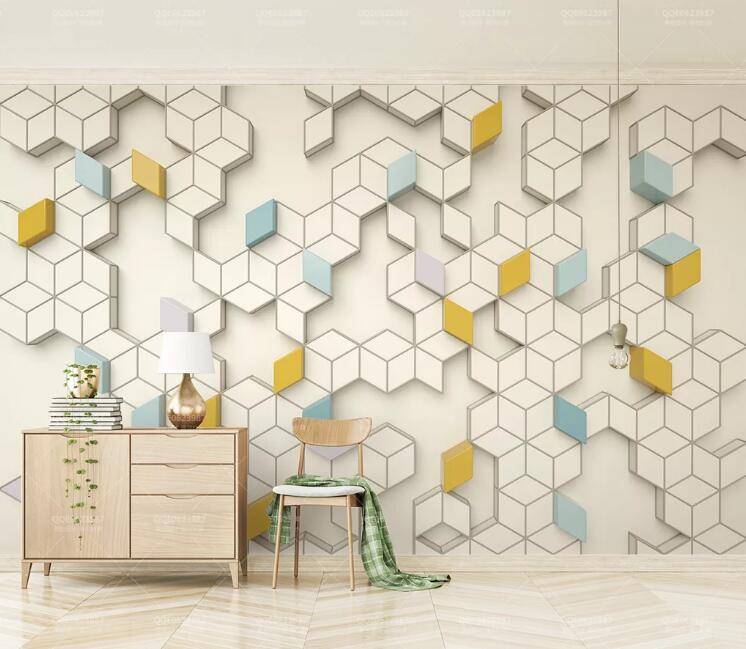 3D Diamond Floor Tile WC134 Wall Murals